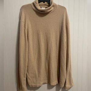 Urban Outfitters Waffle Knit Turtle Neck Sweater Tan | XL